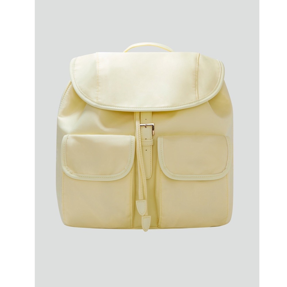 Year of Ours YOS x FFF Backpack Baby Yellow Nylon Buckle Drawstring Bag NWT